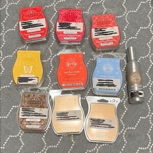 Lot of 9 Scentsy Fragrance Collection wax scents plus room spray